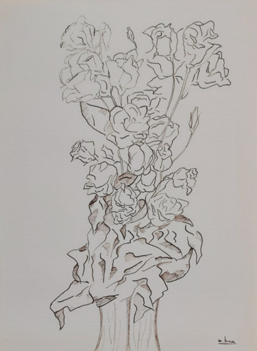 Desenho intitulada "BOUQUET 8" por Marc Barn, Obras de arte originais, Tinta