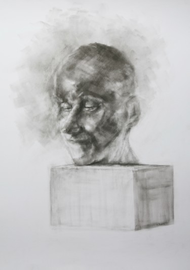 Tekening getiteld "PORTRAIT 27" door Marc Barn, Origineel Kunstwerk, Houtskool