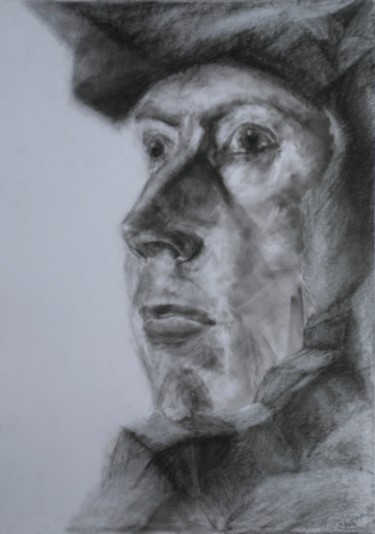 Drawing titled "PORTRAIT 28" by Marc Barn, Original Artwork, Charcoal