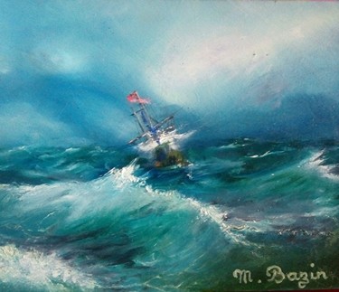 Malarstwo zatytułowany „La tempête” autorstwa Marc Bazin, Oryginalna praca, Olej