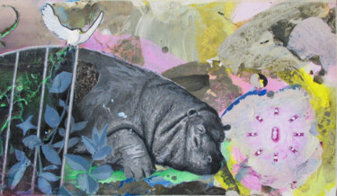 Картина под названием "Henrietta's dream" - Marc Beaudette, Подлинное произведение искусства, Акрил Установлен на Деревянная…