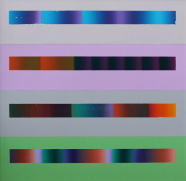 Картина под названием "AI Sunset" - Marc Beaudette, Подлинное произведение искусства, Акрил Установлен на Деревянная панель