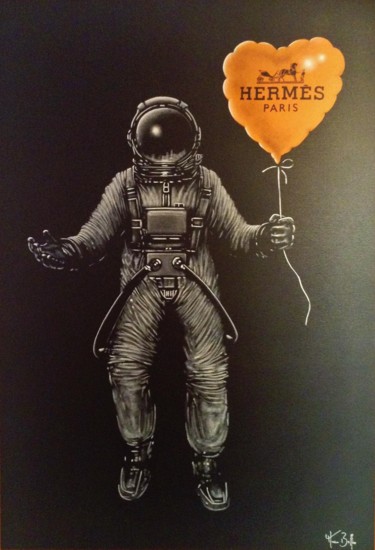 Painting titled "Astronaute Hermès" by Marc Boffin, Original Artwork, Oil