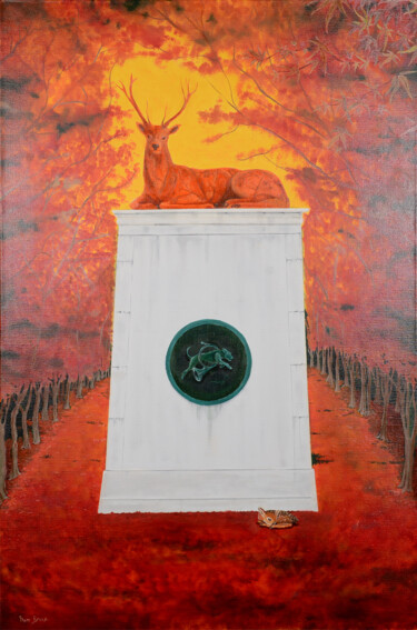 Peinture intitulée "Le repos du "chassé"" par Marc Brees, Œuvre d'art originale, Huile