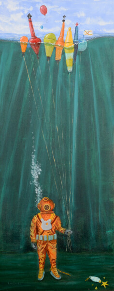 Peinture intitulée "Une vocation contra…" par Marc Brees, Œuvre d'art originale, Huile