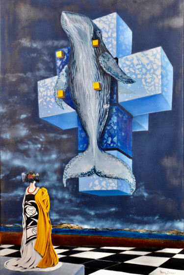 Peinture intitulée "Hommage fukishimate…" par Marc Brees, Œuvre d'art originale, Huile