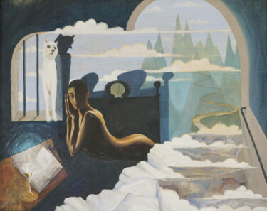 Pittura intitolato "le sommeil du compa…" da Marc Brocheton De Circourt, Opera d'arte originale, Olio Montato su Telaio per…