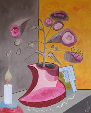 Картина под названием "Fleurs d'osnéronis" - Marc Bulyss, Подлинное произведение искусства, Масло Установлен на Деревянная р…