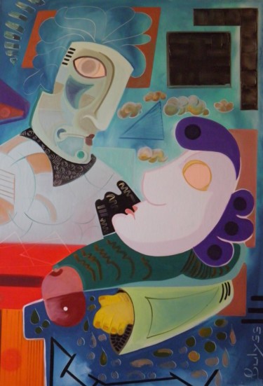 Pintura titulada "Mythologie de Ras S…" por Marc Bulyss, Obra de arte original, Oleo Montado en Bastidor de camilla de madera
