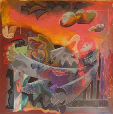 Peinture intitulée "Pompeî" par Marc Bulyss, Œuvre d'art originale, Huile Monté sur Châssis en bois