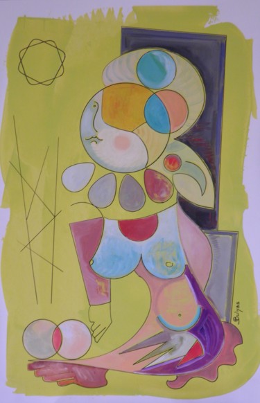 Aphrodite Dessin intitulée "Aphrodite" par Marc Bulyss, Œuvre d'art originale, Acrylique