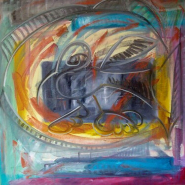 Colibris ( dit Colibris Abeille ) Peinture intitulée "Colibris ( dit Coli…" par Marc Bulyss, Œuvre d'art originale, Huile Monté sur Châssis