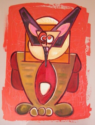 Pintura titulada "Zpothèque of oaxaca" por Marc Bulyss, Obra de arte original, Oleo Montado en Bastidor de camilla de madera