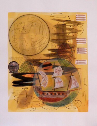 Collagen mit dem Titel "Untitled N° 723" von Marc Bulyss, Original-Kunstwerk, Collagen