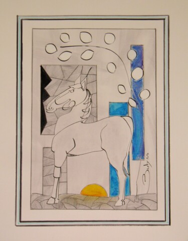 Disegno intitolato "Potin Gaulois" da Marc Bulyss, Opera d'arte originale, Inchiostro