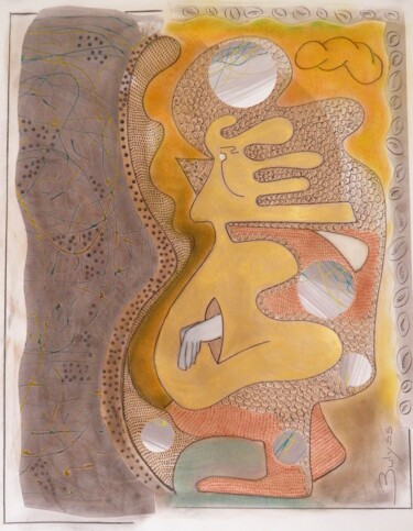 Zeichnungen mit dem Titel "Untitled N°654" von Marc Bulyss, Original-Kunstwerk, Öl