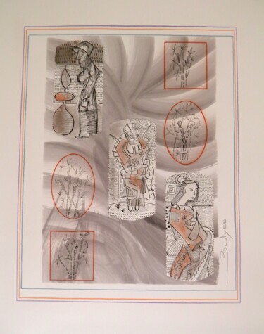 Disegno intitolato "Untitled N°658" da Marc Bulyss, Opera d'arte originale, Inchiostro