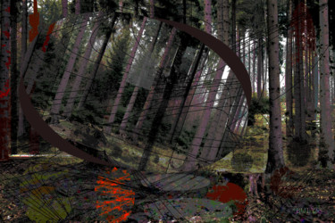 Digitale Kunst getiteld "Black forest" door Marc Bulyss, Origineel Kunstwerk, Digitaal Schilderwerk