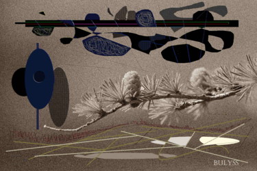 Arte digitale intitolato "Grey Plant Leaves" da Marc Bulyss, Opera d'arte originale, Pittura digitale