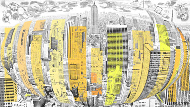 Digitale Kunst mit dem Titel "New York City" von Marc Bulyss, Original-Kunstwerk, Digitale Malerei