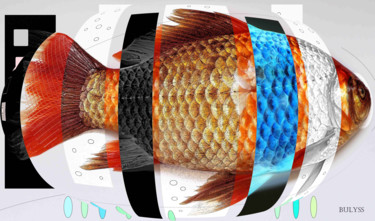 Digitale Kunst getiteld "Red Fisch" door Marc Bulyss, Origineel Kunstwerk, Digitaal Schilderwerk