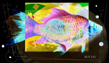 Grafika cyfrowa / sztuka generowana cyfrowo zatytułowany „The Fish Organizium” autorstwa Marc Bulyss, Oryginalna praca, Mala…