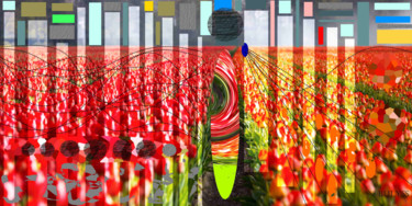 Grafika cyfrowa / sztuka generowana cyfrowo zatytułowany „Tulips Oranges” autorstwa Marc Bulyss, Oryginalna praca, 2D praca…
