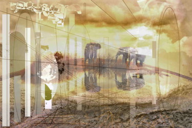 Digitale Kunst mit dem Titel "African Machine" von Marc Bulyss, Original-Kunstwerk, Digitale Malerei