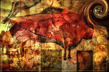 Digitale Kunst getiteld "Chauvet memory" door Marc Bulyss, Origineel Kunstwerk, Foto Montage