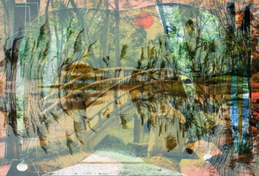 Arte digitale intitolato "Claude Monet Bridge" da Marc Bulyss, Opera d'arte originale, Pittura digitale