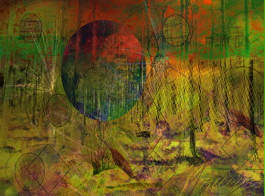 Digital Arts titled "Diamonds Forest" by Marc Bulyss, Original Artwork, Digital Painting