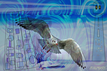 Digitale Kunst mit dem Titel "Free Flight" von Marc Bulyss, Original-Kunstwerk, Digitale Malerei