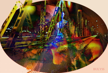 Digital Arts titled "Louisania Bridge" by Marc Bulyss, Original Artwork, Digital Painting