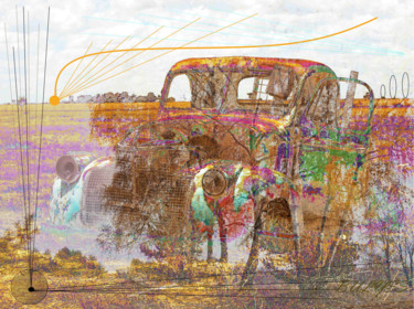 Digital Arts titled "A Car like Sisley S…" by Marc Bulyss, Original Artwork, Digital Painting