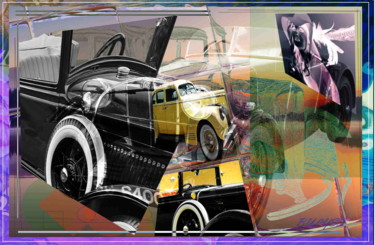 Digitale Kunst mit dem Titel "Automobile Packard" von Marc Bulyss, Original-Kunstwerk, Digitale Malerei