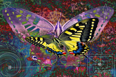 Arts numériques intitulée "B Like  Butterflye" par Marc Bulyss, Œuvre d'art originale, Peinture numérique