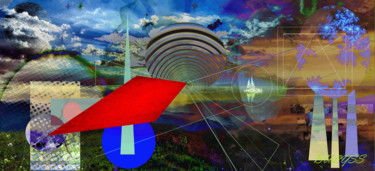 Digitale Kunst mit dem Titel "Bermuda Triangle" von Marc Bulyss, Original-Kunstwerk, Digitale Malerei