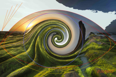 Digital Arts titled "Black Sea Eye" by Marc Bulyss, Original Artwork, Digital Painting