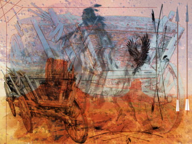 「Freedom Cherokees」というタイトルのデジタルアーツ Marc Bulyssによって, オリジナルのアートワーク, デジタル絵画