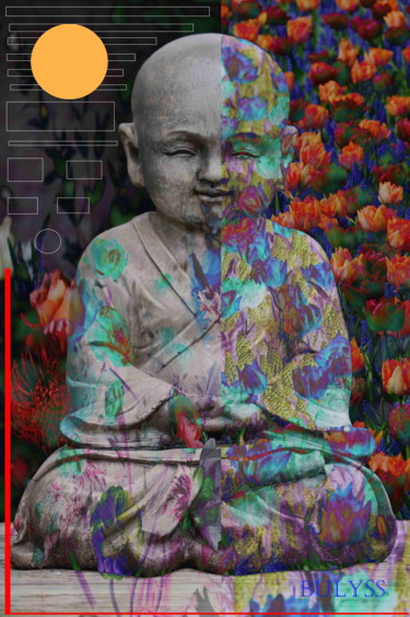 Digital Arts titled "Little Buddha" by Marc Bulyss, Original Artwork, Digital Painting