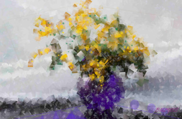 Digitale Kunst mit dem Titel "Mimosa" von Marc Bulyss, Original-Kunstwerk, Digitale Malerei