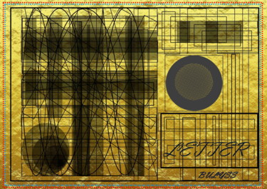 Digitale Kunst getiteld "Black Letter" door Marc Bulyss, Origineel Kunstwerk, Digitaal Schilderwerk