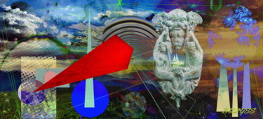 Digitale Kunst mit dem Titel "Door Boat" von Marc Bulyss, Original-Kunstwerk, Digitale Malerei