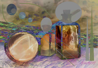 Digitale Kunst mit dem Titel "Druid of Time" von Marc Bulyss, Original-Kunstwerk, Digitale Malerei