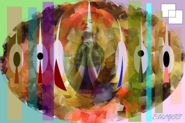 Digital Arts titled "Green Eye" by Marc Bulyss, Original Artwork, Digital Painting