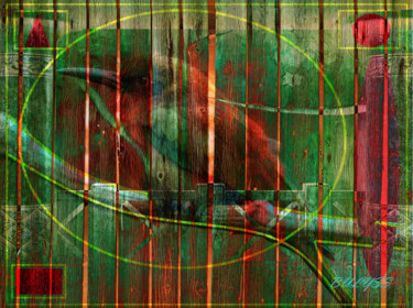 Digitale Kunst mit dem Titel "Happiness Bird" von Marc Bulyss, Original-Kunstwerk, Digitale Malerei