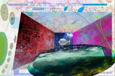 「Open Aquarium」というタイトルのデジタルアーツ Marc Bulyssによって, オリジナルのアートワーク, デジタル絵画