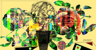 Digitale Kunst mit dem Titel "Armillary Sphère" von Marc Bulyss, Original-Kunstwerk, Digitale Malerei
