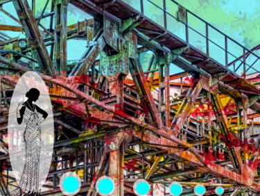 Digital Arts titled "Bridge Too Far" by Marc Bulyss, Original Artwork, Digital Painting