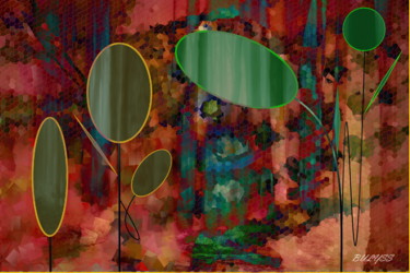 Digitale Kunst getiteld "Forest in the Forêst" door Marc Bulyss, Origineel Kunstwerk, Digitaal Schilderwerk
